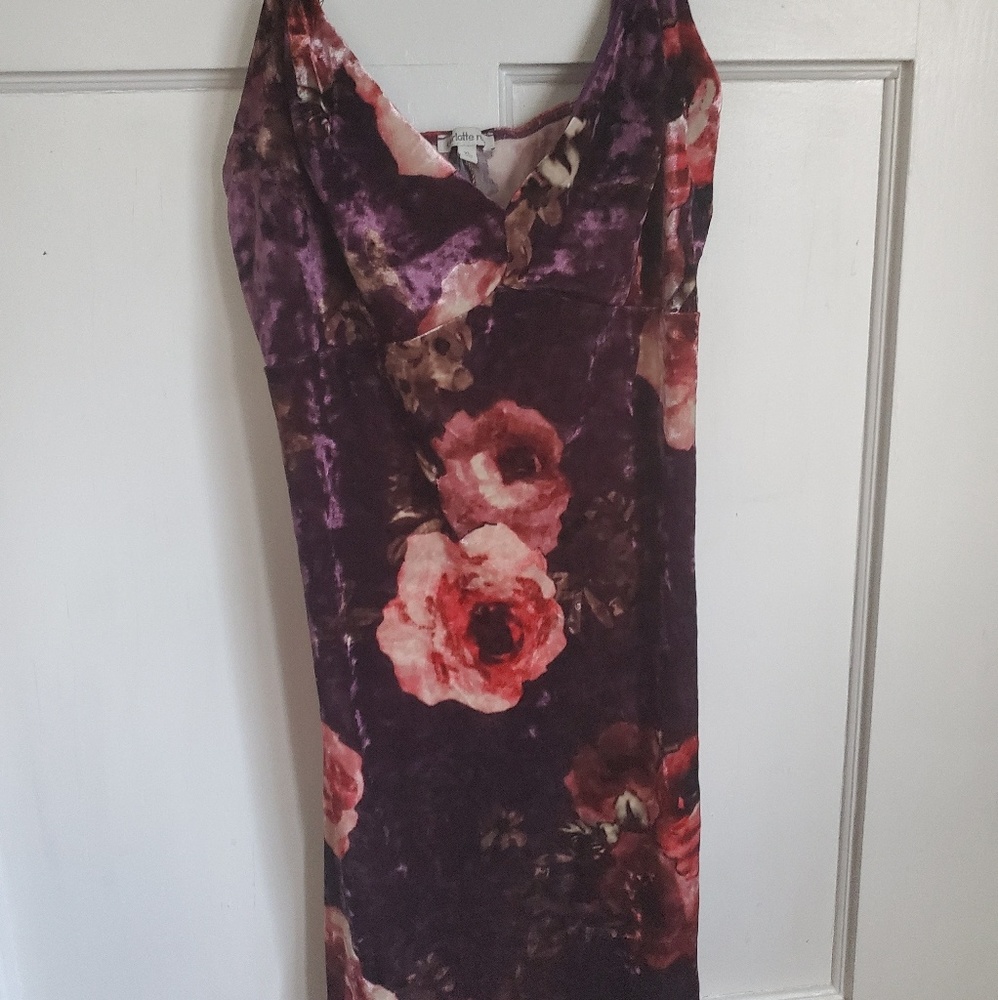 Suede floral dress